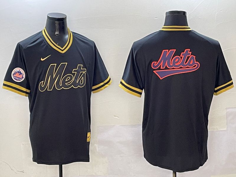Men New York Mets Blank Black Gold Game 2025 Nike MLB Jersey style 32510